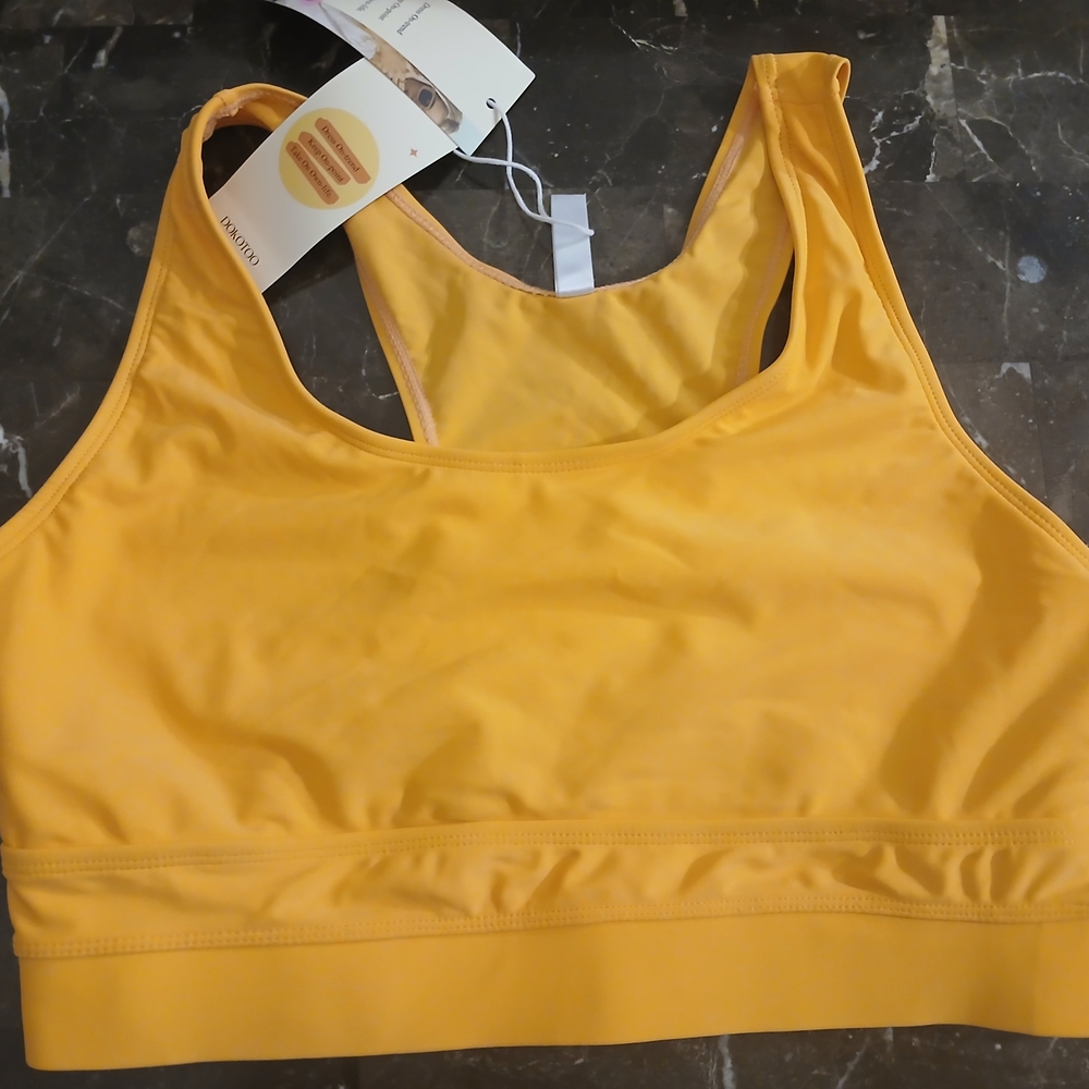 Vibrant Orange Sports Bra Top - Picture 9 of 10